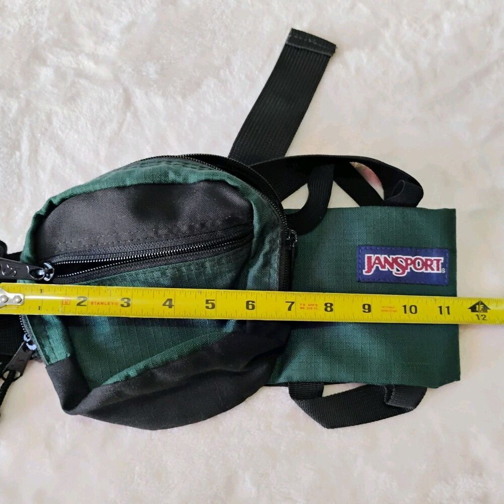 Vintage 90s JanSport Fanny Pack Water Bottle Holder USA Hip Bag Green Hiking EUC - Picture 12 of 16